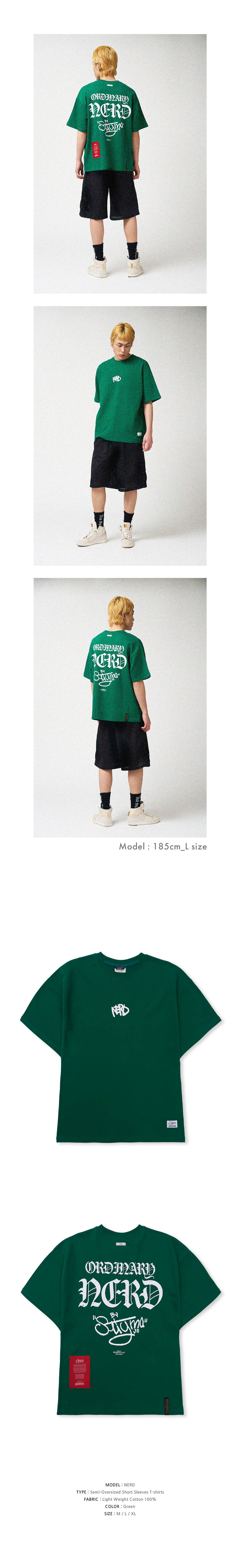 STIGMAのNerd Semi-oversized T-shirts 全2色 MUSINSA | STIGMA Nerd Semi-oversized T-shirts Green